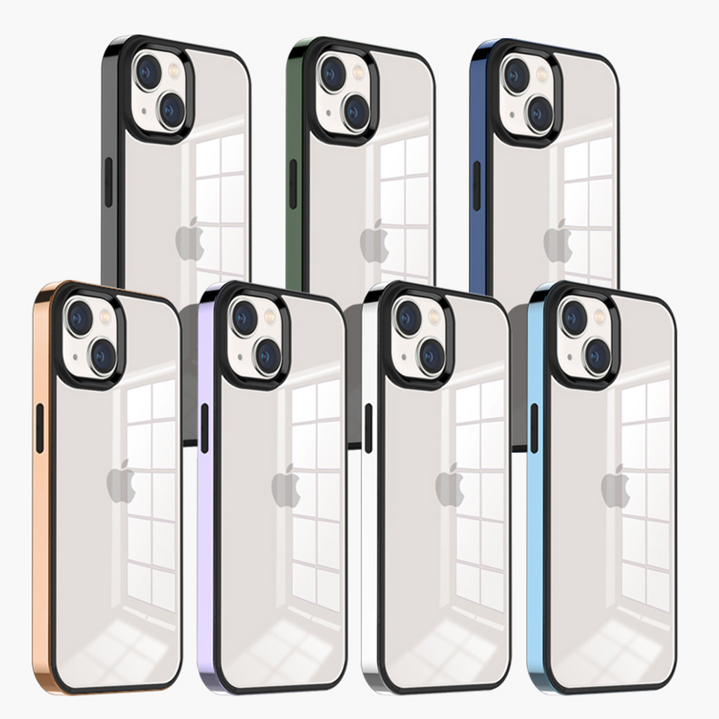 Square Plating Frame Clear Case - iPhone casemarts