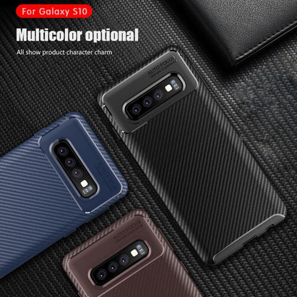 Galaxy S10 Plus Frosted Carbon Fiber Shockproof Soft Case casemarts