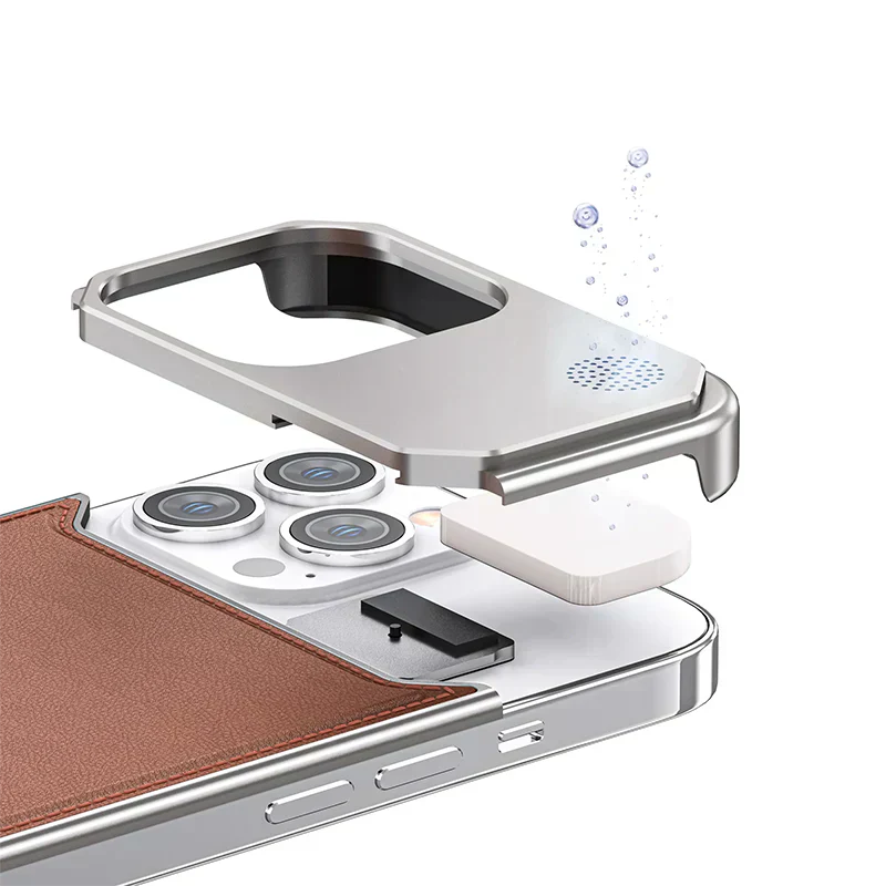 Genuine Vegan Leather Phone Case With Titanium Frame pipi