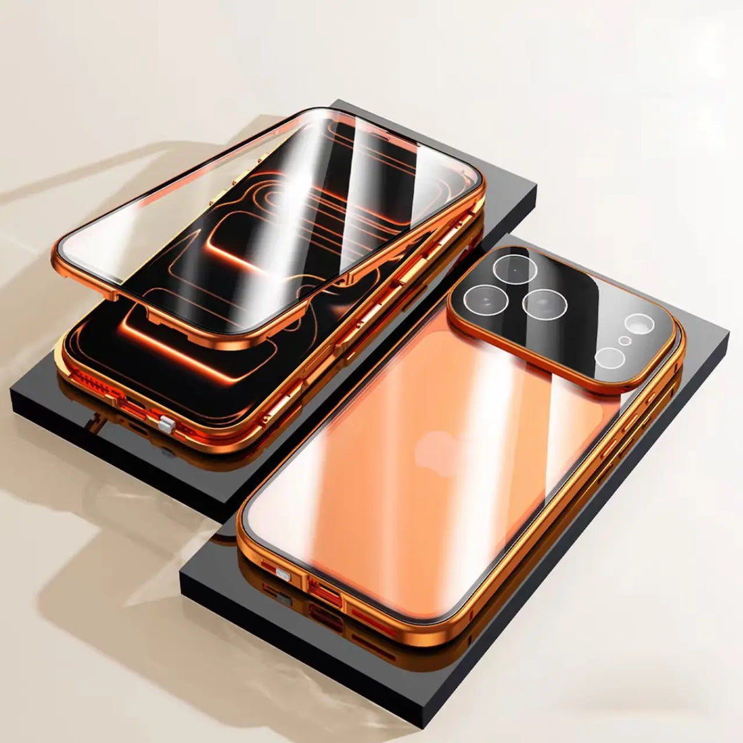 360° Anti Peep Magnetic Titanium Metal Case with Magic Screen Protector ( iPhone )
