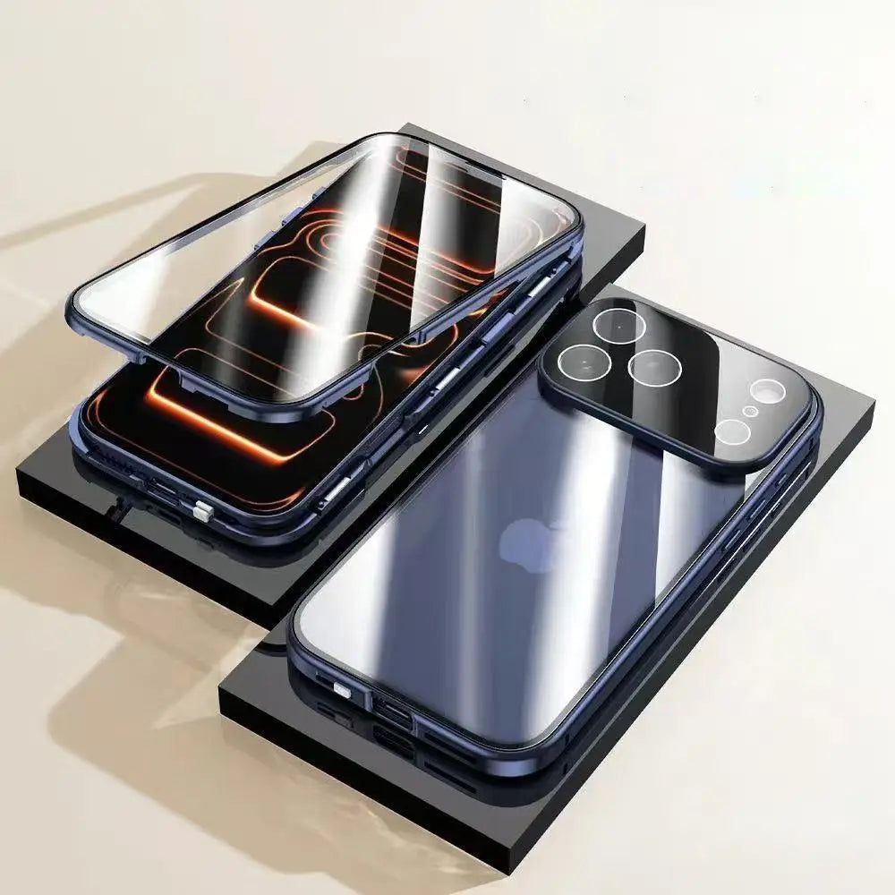 360° Anti Peep Magnetic Titanium Metal Case with Magic Screen Protector ( iPhone )