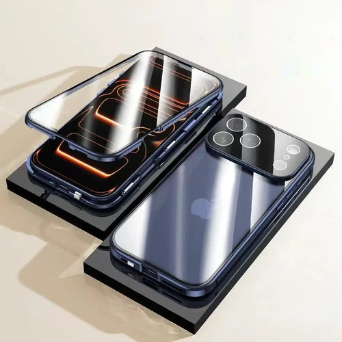 360° Anti Peep Magnetic Titanium Metal Case with Magic Screen Protector ( iPhone )