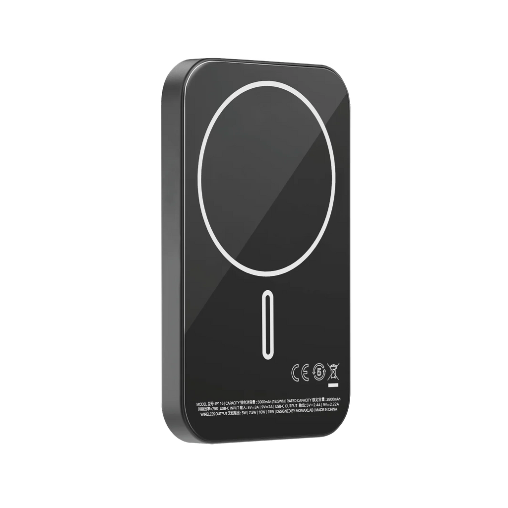 MOMAX Q.MAG X Metal Magnetic Wireless Charger 5000mAh/10000 mAh Cell Phone Power Bank Compatible with MagSafe