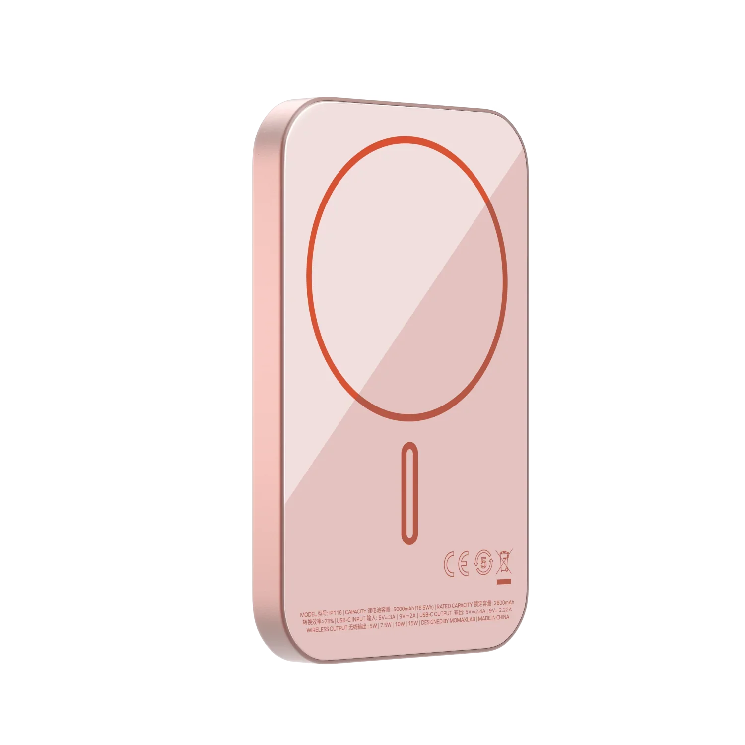 MOMAX Q.MAG X Metal Magnetic Wireless Charger 5000mAh/10000 mAh Cell Phone Power Bank Compatible with MagSafe