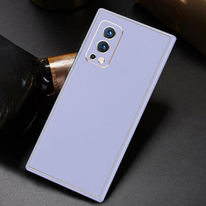 OnePlus Nord 2 Leather Textured Gold Plated Case casemarts