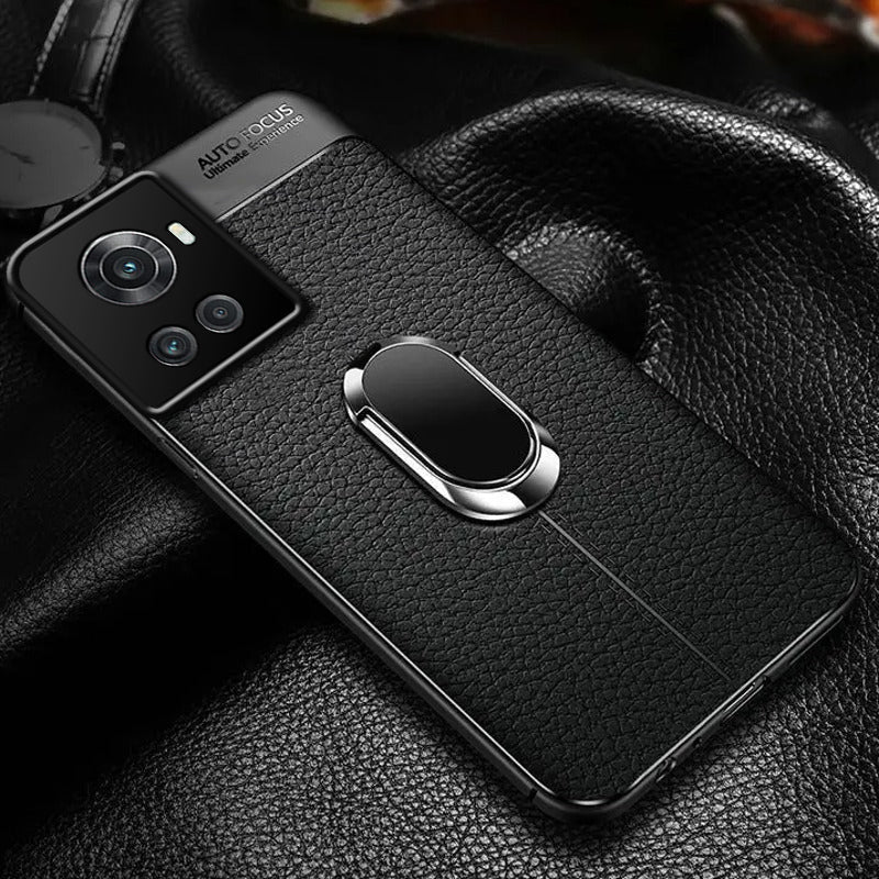 Sleek Urban Leather Ring Holder Case - OnePlus casemarts