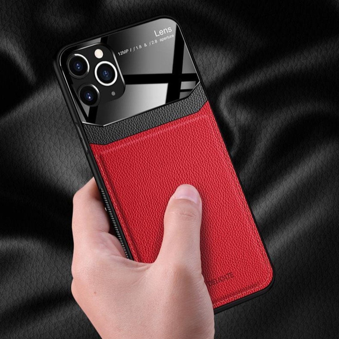 iPhone 11 Sleek Slim Leather Glass Case casemarts