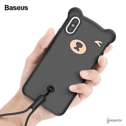 Baseus ® iPhone XS Max Bear Design Silicone Case casemarts