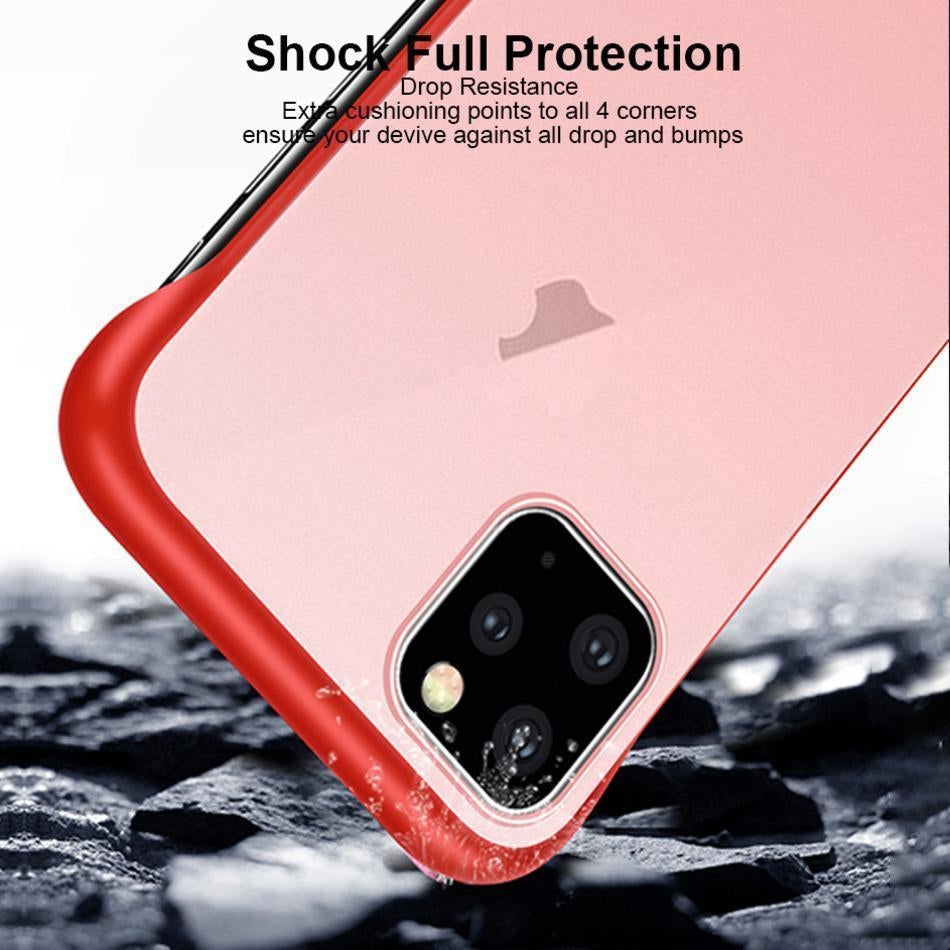 iPhone 11 Series (3 in 1 Combo) Frameless Transparent Case + Tempered Glass + Camera Lens Guard casemarts