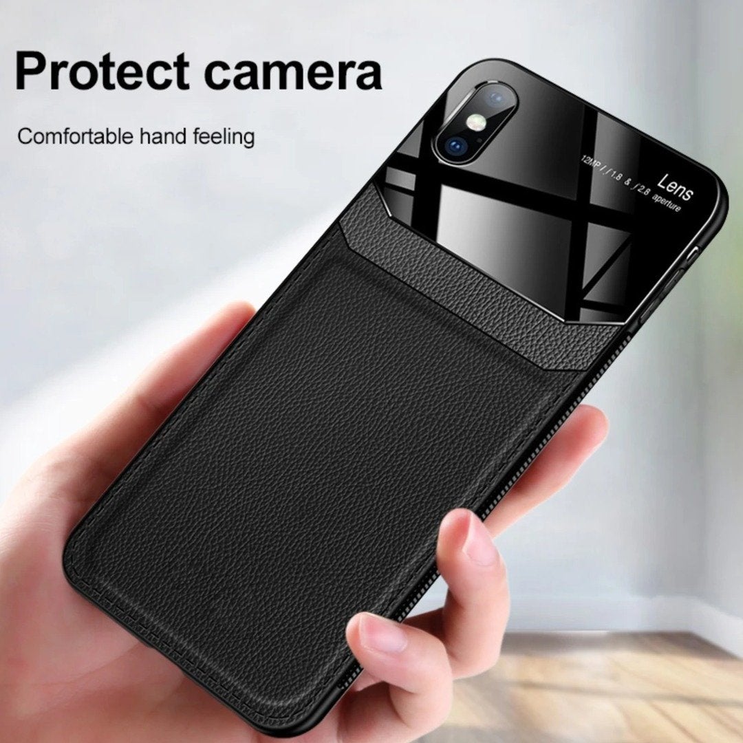 iPhone X Sleek Slim Leather Glass Case casemarts