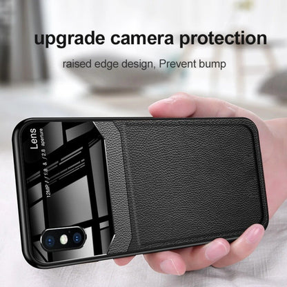 iPhone X Sleek Slim Leather Glass Case casemarts