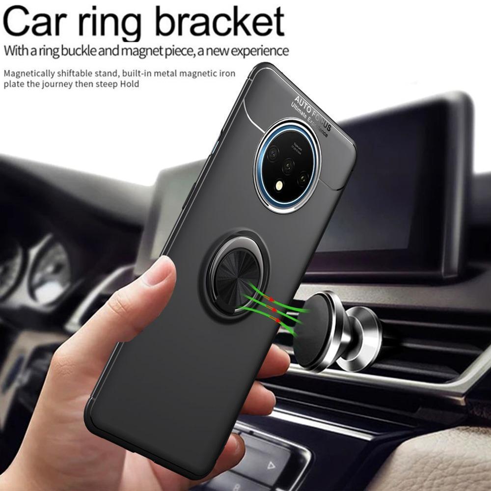 OnePlus 7T Metallic Finger Ring Holder Matte Case casemarts