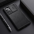 Galaxy S22 Series Camera Protection QIN Leather Flip Case casemarts
